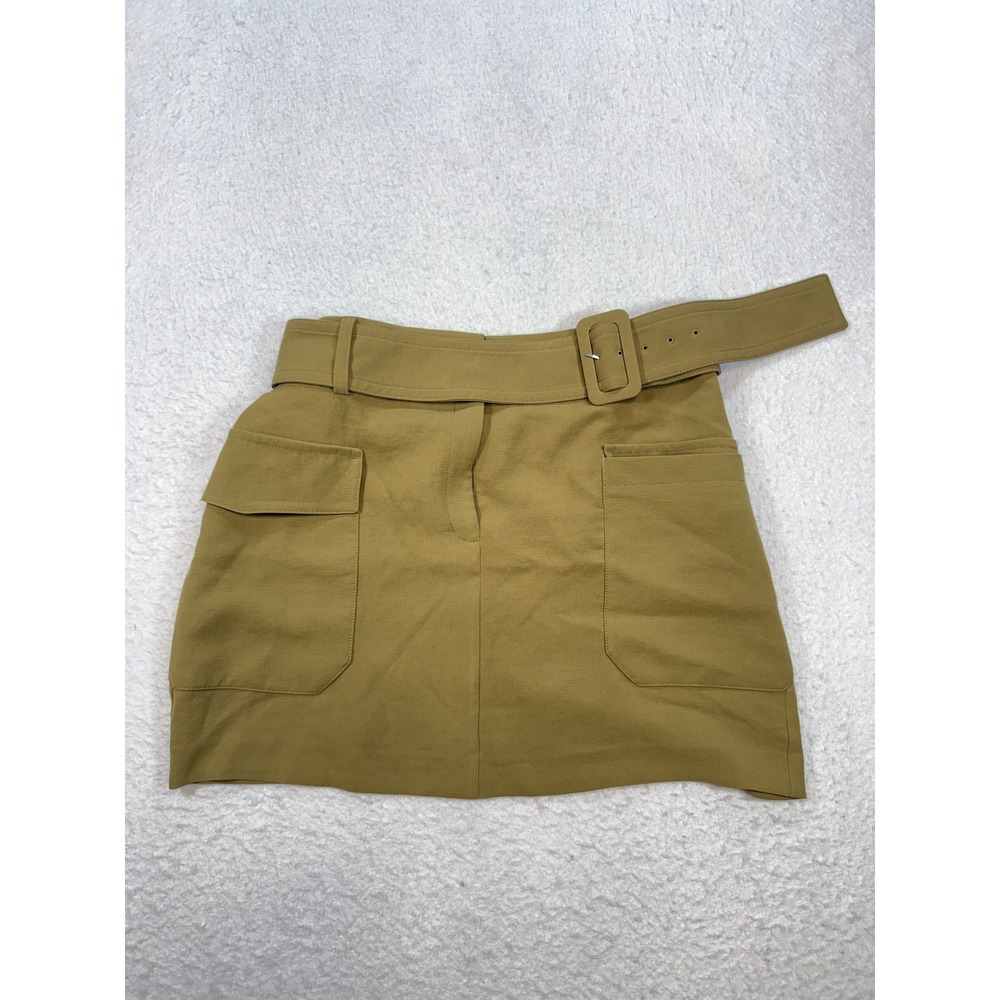 Express Olive Green Belted Cargo Utility Mini Skirt Size 14